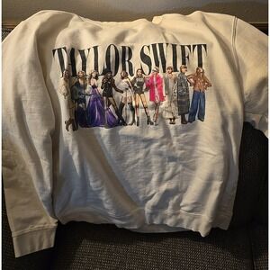 Official Taylor Swift Sz Medium Midnight Eras Crewneck Sweater Sweatshirt White